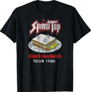 T-shirt vintage squalo panino invecchiato rubinetto spinale design divertente - Foto 1 di 8