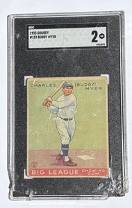1933 Goudey #153 Charles (Buddy) Myer Washington Senators Baseballkarte - Bild 1 von 2