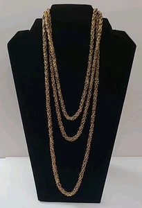 Collar retorcido firmado Chico's dorado opaco y transparente con cuentas 36" de colección uso 2 formas - Imagen 1 de 19
