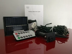 2 x M and S - 100 LED Solar Power Fairy Garden Lights 12M Long For Outdoor Party - Picture 1 of 9