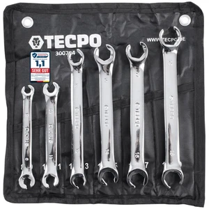 6x TECPO BREMSLEITUNG SCHLÜSSEL 8-19mm RINGSCHLÜSSEL SATZ OFFENER RING SCHLÜSSEL - Bild 1 von 8