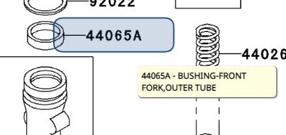 Buje de tubo de horquilla exterior delantera Kawasaki OEM Police Ninja 44065-1091 Foto 1 de 1