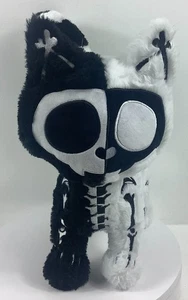 Skelekitty Plüschtier weiß schwarz Skelett Katze Plüschtier Stofftier 13,75 Zoll hoch - Bild 1 von 6