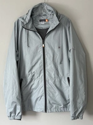 Chaqueta cortavientos Quicksilver para mujer Lg con capucha cremallera completa bolsillo logotipo plateado Foto 1 de 4