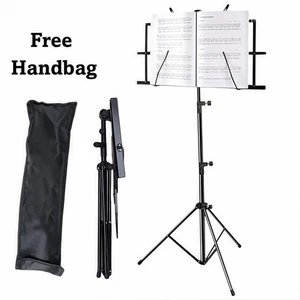 Foldable Music Sheet Stand with Carrying Bag Music Book Holder Music Practice - Picture 1 of 9