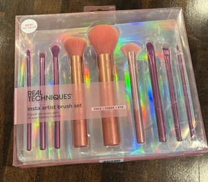 Real Techniques Insta Artist Set di pennelli per trucco 9 pezzi pennelli per viso, guance e occhi - Foto 1 di 3