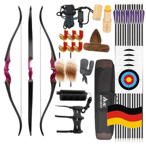 Tiro con arco arco arco recurvo flechas set 60" derribo arco de caza pesca tiro objetivo - Imagen 1 de 14