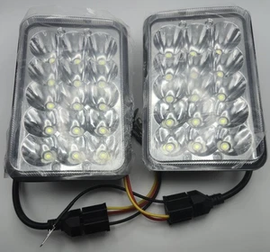 4X6" Squared LED Headlight H4 DRL Light H4656 / H4651/2 - Picture 1 of 8