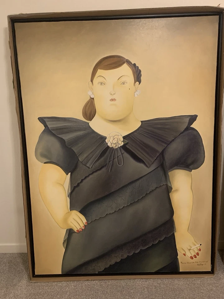 Fernando Botero Mujer Habiier 50x67 y Mujer Meiade 47x64. Óleo sobre lienzo Foto 1 de 4