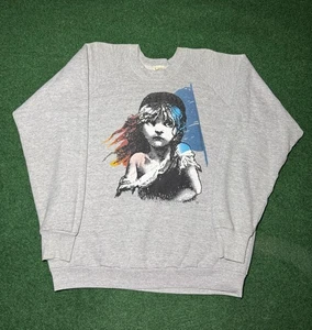 1986 80s Les Miserables vintage crewneck sweatshirt soft musical nerd Cats music - Picture 1 of 8