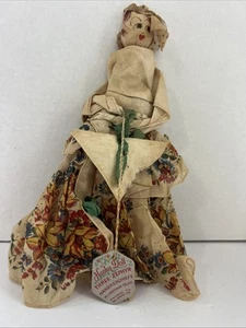 Muñeca Pañuelo Hecho a Mano con Gorro Obra de Arte Popular Guerra Civil Er - Imagen 1 de 13