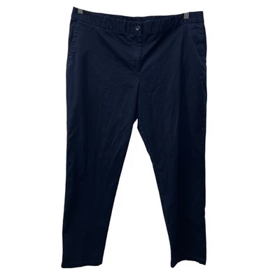 Talbots The Weekender Navy Blue Casual Stretch Chino Pants Women 14 Prep Office - Image 1 of 4
