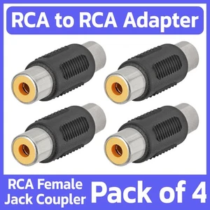 4 Stück Cinch zu Cinch Kupplung Buchse Cinch Extender Adapter Audio Video A/V Stecker - Bild 1 von 4