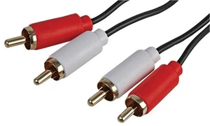 PRO SIGNAL - Kabel Slim 2x Phono (RCA) ke 2x Phono Plug, 1m Hitam - Picture 1 of 1