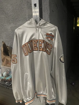 Vintage Fubu QUEENS Sweater City Edition Hoodie 3XL #05 Athletics 1992 Rare - Image 1 of 4