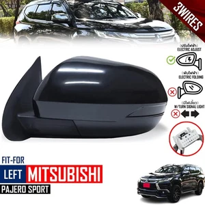 Side Mirror LH Black Electric 3 Wires For Mitsubishi Pajero Shogun Sport 16-23 - Bild 1 von 9