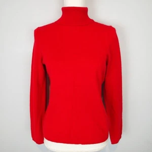 Charter Club Rojo 100% Cachemira Cuello Tortuga Jersey Suéter Damas Mediano - Imagen 1 de 14