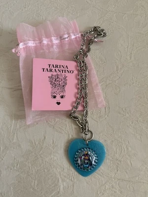 Tarina Tarantino Alice In Wonderland Queen Alice Blue Lucite Heart Necklace NEW - Image 1 of 4