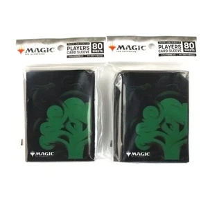 MTG Card Sleeves Mana Minimalist Green Symbol 2 Pack Used - Picture 1 of 2