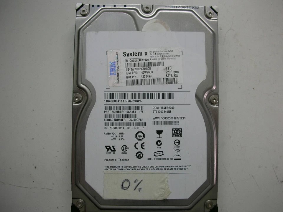 (BC) Seagate IBM 43W7633 1TB ST31000340NS 100468979 SATA - Image 1 of 1