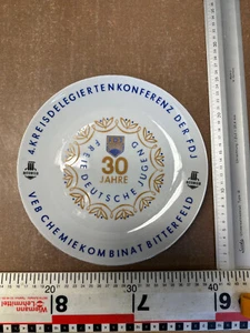 Schmuckteller Propaganda 30 Jahre FDJ DDR CKB Bitterfeld Porzellan - Bild 1 von 5