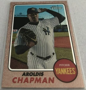 2017 Topps Heritage Baseball Aroldis Chapman New York Yankees Refractor #686 #d - Picture 1 of 3