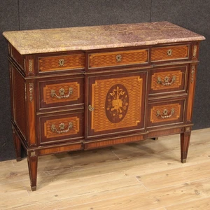 Dresser IN Antique Style Louis XVI Dresser Inlaid Cupboard With Level Marble