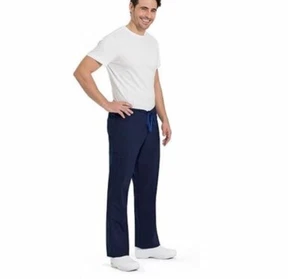Discontinued Landau workflow scrubs pants 2021 Unisex Straight Leg Cargo Navy - Picture 1 of 7