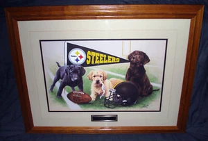 Stampa immagine incorniciata Jim Killen Fan Club NFL Pittsburg Steelers Football Dogs - Foto 1 di 5
