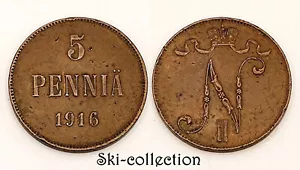 5 Pennia 1916. Finlande. Kaiserreich Russland, Nikolai II ° . Kupfer - Bild 1 von 1