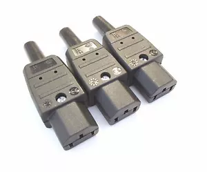 Versilberter Kaltgerätestecker C13 10A Martin Kaiser verkauft als 3 Netzkabel - Bild 1 von 4