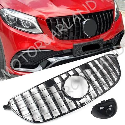 Rejilla delantera negra brillante apta para Mercedes Benz W166 GLE63 2016-2019 estilo GT Foto 1 de 4