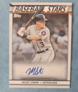 2020 Topps Update Baseball Stars Myles Straw Auto