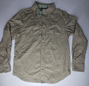 Camicie REI con bottoni giovani ragazzi M 10-12 nylon marrone manica a L escursionismo outdoor - Foto 1 di 10