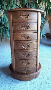 Kommode / Beistelltisch / Schränkchen Truhe Kasten Ablage Regal geschnitzt Kunst - Bild 1 von 10