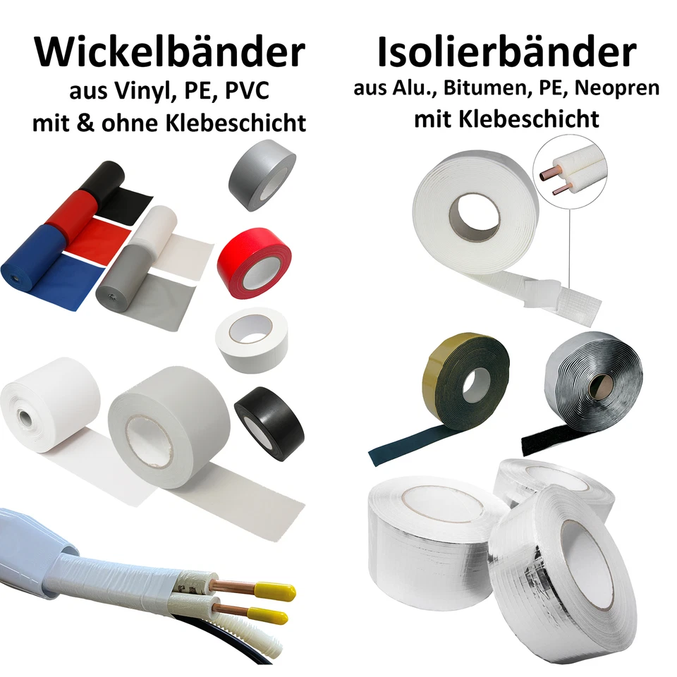 KLIMA-B2B Wickelband Isolierband Klebeband f. Kältemittelleitungen Klimaanlage Wärmepumpe