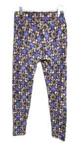 Pantaloni Yoga Leggings Morbidi Poli/Spandex Taglia Unica Multicolore Geometrico Lularoe - Foto 1 di 5