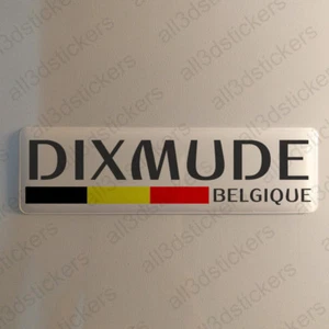 Dixmude Belgique Autocollant 120x30mm Drapeau 3D Adhésif Relief Autocollants - Picture 1 of 1