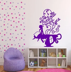 Vinyl Wall Sticker Alica and Cheshire Cat in Wonderland illustration (n676) - Picture 1 of 3