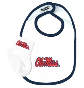 Mississippi Ole Miss Rebels Baby Bib and Socks Set - Picture 1 of 1