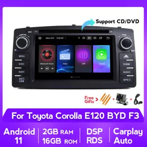 Radio GPS para automóvil Android 11 6.2" DSP Carplay 16 GB para Toyota Corolla E120 2000-2006 - Imagen 1 de 12