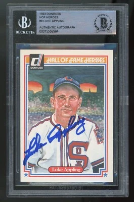 Luke Appling 1983 Donruss HOF Heroes  BAS BGS Certified Autograph White Sox Auto - Image 1 of 2