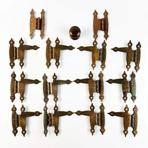 Lot of Vintage Amerock Cabinet Hinges Hammered Antique Copper BP-1620-AC Japan - Picture 1 of 9