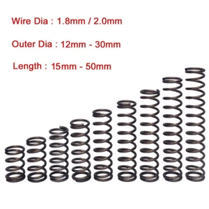 10Pcs Wire Dia 1.8mm / 2.0mm Compression Spring Small Springs Steel OD 12mm-30mm - Picture 1 of 4