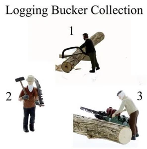 LOGGERS SET of 3 working backwoods BUCKERS Finished O Scale On30 Figures - Picture 1 of 1