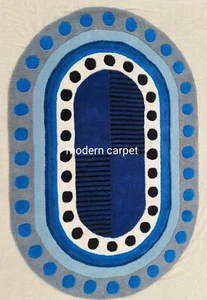 Oval Shape Rugs Rich Look Handmade 100% Woolen Hand Tufted For Home Decoration - Picture 1 of 9