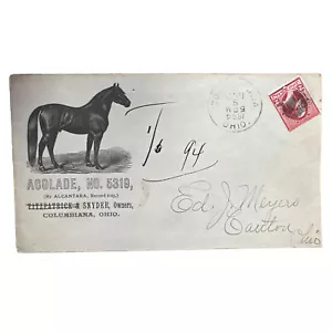 Sobre publicitario de caballo con marca postal de George Washington de 2 centavos 1894 - Imagen 1 de 3