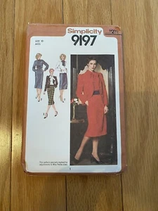 Vintage Simplicity Pattern #9197 Misses Dress Lined Jacker Size 10 UNCUT 1979 - Picture 1 of 2