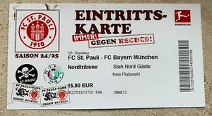Mint Sammler Ticket FC St. Pauli vs FC Bayern München 1. BL Saison 24/25 - Bild 1 von 1