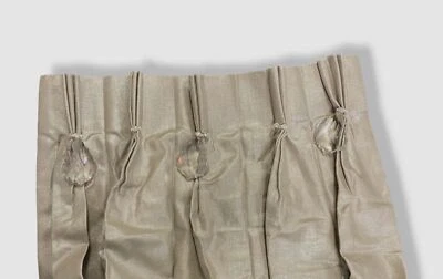 Cortinas de terciopelo Misti Thomas beige brillante 108" L $750 Asfour cristales Foto 1 de 3